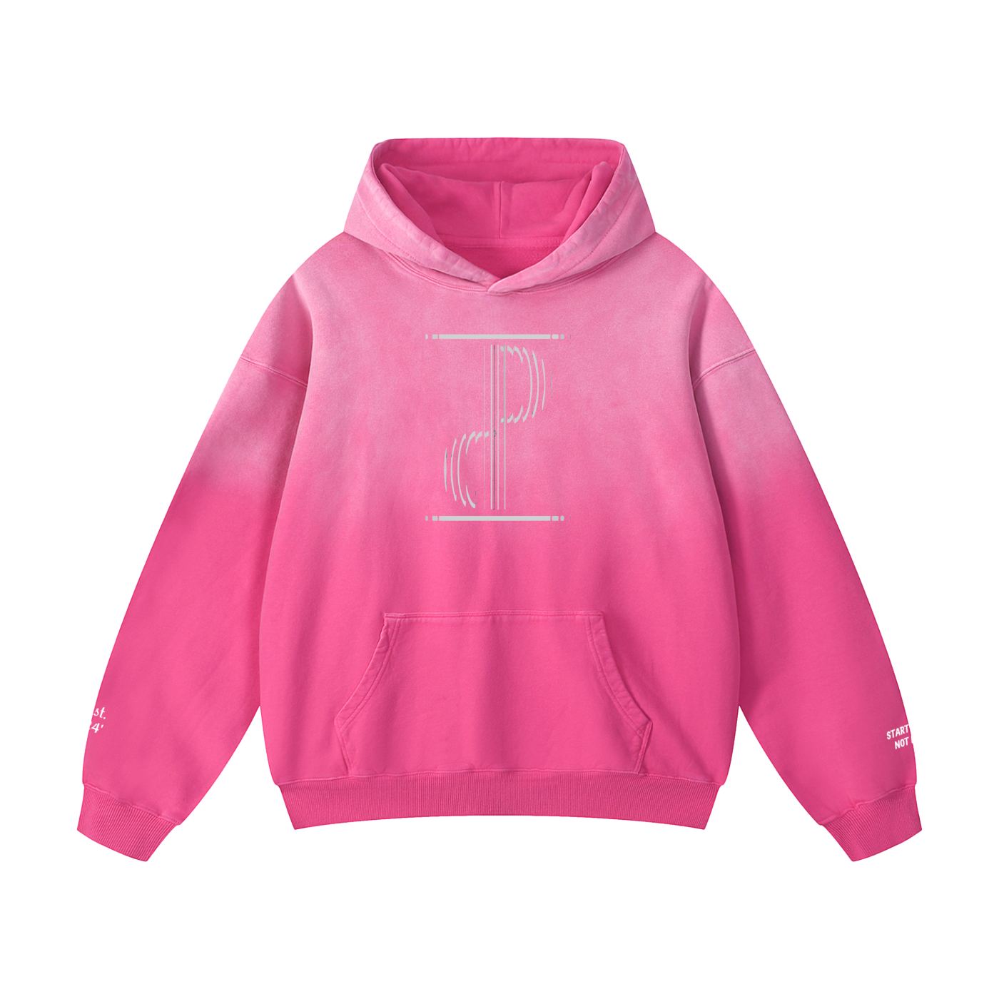 TIME IS PRICELESS - Oversized BENEVOLENT BEING Sunfade Hoodie - White Logo