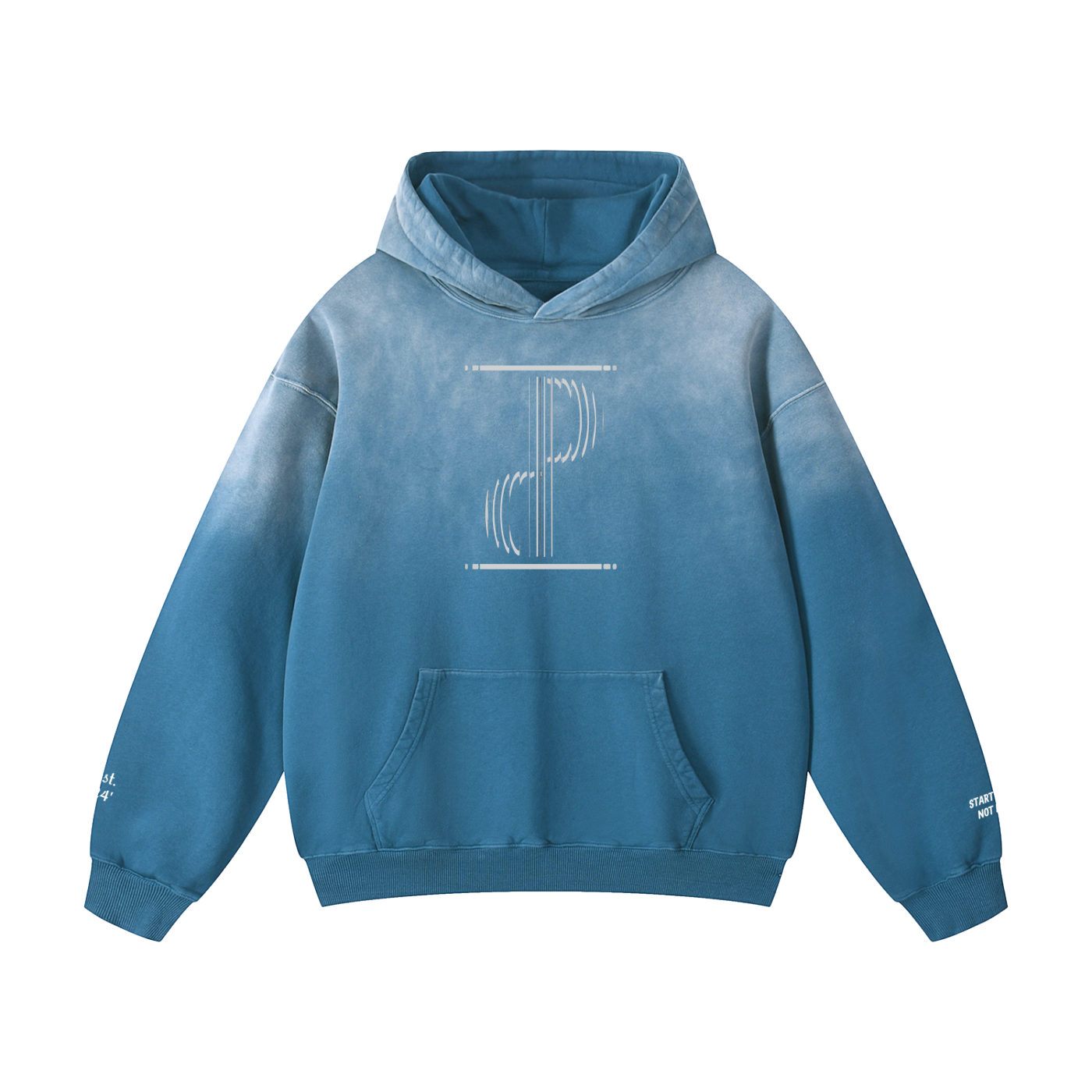 TIME IS PRICELESS - Oversized BENEVOLENT BEING Sunfade Hoodie - White Logo
