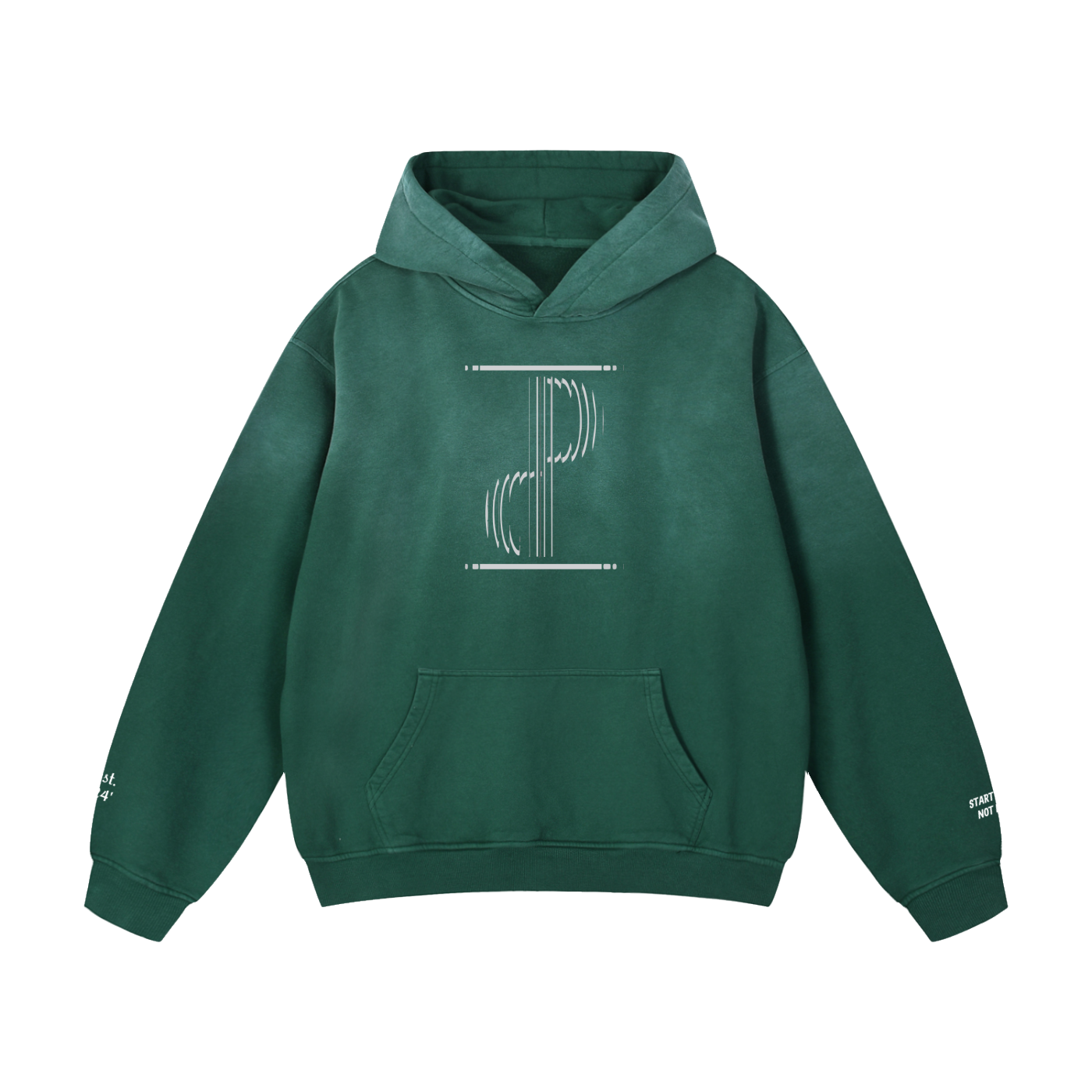 TIME IS PRICELESS - Oversized BENEVOLENT BEING Sunfade Hoodie - White Logo