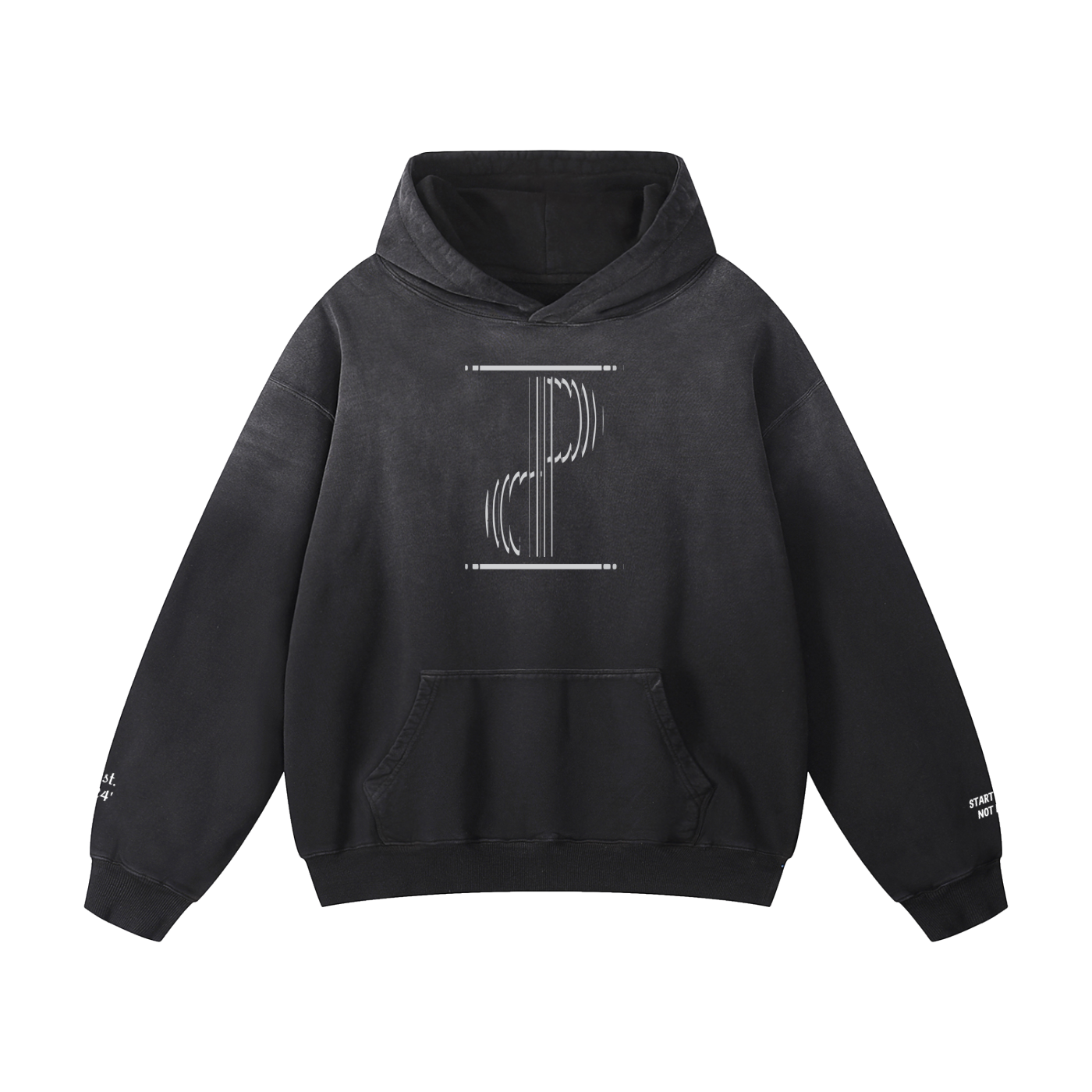 TIME IS PRICELESS - Oversized BENEVOLENT BEING Sunfade Hoodie - White Logo