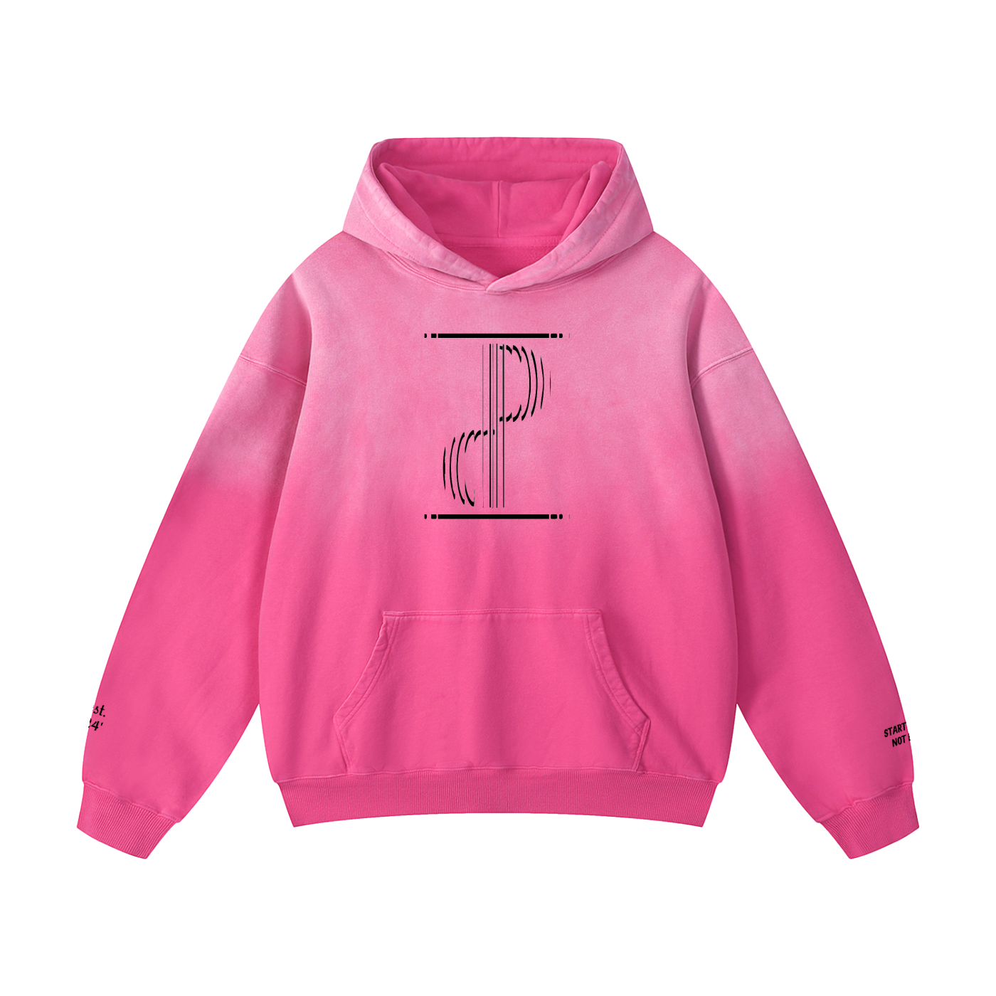 TIME IS PRICELESS - Oversized BENEVOLENT BEING Sunfade Hoodie - Black Logo